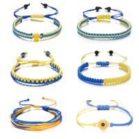 Cordón de lana pulsera, cordón poliéster, con aleación de zinc, unisexo & trenzado & diferentes estilos para la opción, longitud:aproximado 6.29-13.38 Inch, Vendido por UD