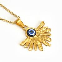 Evil Eye Ensemble de bijoux, Acier titane, avec résine, Mauvais œil, Plaqué d'or, styles différents pour le choix & pour femme & émail, Vendu par PC