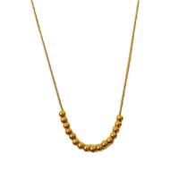 Collar de la joyería de titanio, Partículas de acero, con 2inch extender cadena, judía, chapado en oro real, cadena de la serpiente & para mujer, longitud:aproximado 15.7 Inch, Vendido por UD