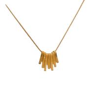 Collar de la joyería de titanio, Partículas de acero, con 2inch extender cadena, chapado en oro real, cadena de la serpiente & para mujer, longitud:aproximado 15.7 Inch, Vendido por UD