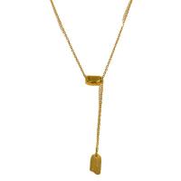 Collier de bijoux de titane, Acier titane, soja, Plaqué d'or, bijoux de mode & pour femme Environ 15.7 pouce, Vendu par PC