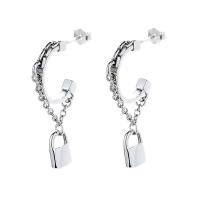 Boucle d'oreille goutte argent sterling, Argent sterling 925, cadnas, Finition antique, bijoux de mode & pour femme, 10mm, Vendu par paire