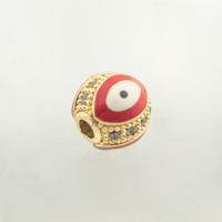 Fashion Evil Eye Beads, 925 Sterling Silver, gold color plated, DIY & micro pave cubic zirconia Approx 0.1mm 