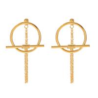 Stainless Steel Drop Earring, 304 Stainless Steel, Vacuum Ion Plating, fashion jewelry & for woman, golden 