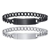 Stainless Steel Chain Bracelets, 304 Stainless Steel, Vacuum Ion Plating, fashion jewelry & for man Approx 8.27 Inch 