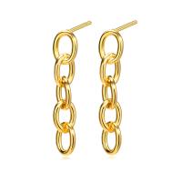 Stainless Steel Drop Earring, 304 Stainless Steel, Vacuum Ion Plating, fashion jewelry & for woman, golden 