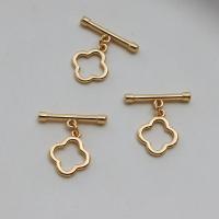 Zinc Alloy Toggle Clasp, Four Leaf Clover, DIY, golden 