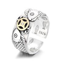 Bague en argent , Argent sterling 925, Finition antique, bijoux de mode & unisexe, 10mm, Vendu par PC