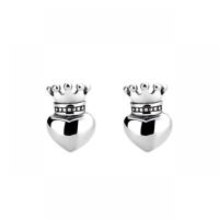 Sterling Silver Stud Earring, Argent sterling 925, Finition antique, bijoux de mode & pour femme Vendu par paire