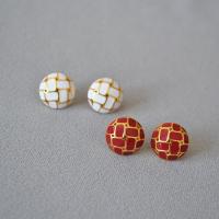 Brass Stud Earring, Round, gold color plated, fashion jewelry & for woman & enamel 17mm 