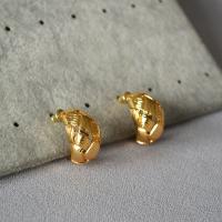 Brass Stud Earring, Moon, gold color plated, fashion jewelry & for woman, 20mm 