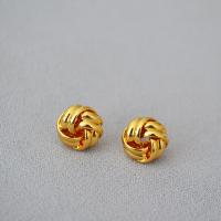 Brass Stud Earring, 18K gold plated, fashion jewelry & for woman, 15mm 