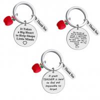 Stainless Steel Key Chain, 304 Stainless Steel, Flat Round, Unisex & with letter pattern, original color 