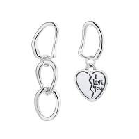 Argent sterling 925 Boucles d'oreilles asymétriques, Finition antique, bijoux de mode & pour femme Vendu par paire