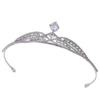 Bridal Tiaras, Zinc Alloy, micro pave cubic zirconia & for woman & with rhinestone, Inner Approx 145mm 