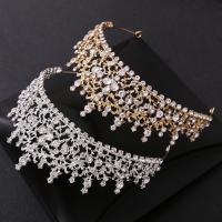 Bridal Tiaras, Zinc Alloy, with Crystal, fashion jewelry & for woman & with rhinestone Inner Approx 150mm 