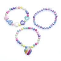 Bijoux Bracelet en plastique, coeur, trois pièces & pour les enfants, multicolore, Diamètre inté Environ 45mm, Vendu par fixé