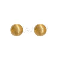 Brass Stud Earring, Round, real gold plated, fashion jewelry & for woman 