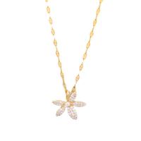 Collier de bijoux de titane, Acier titane, avec laiton, avec 2inch chaînes de rallonge, fleur, Plaqué d'or, pour femme & avec strass Environ 15.7 pouce, Vendu par PC