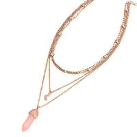 Collier de mode Multi couche, alliage de zinc, avec Cristal naturel, avec 2.76inch chaînes de rallonge, Placage, 4 pièces & pour femme, plus de couleurs à choisir Environ 13.8 pouce, Environ  15 pouce, Environ  15.7 pouce, Environ  17.7 pouce, Vendu par fixé