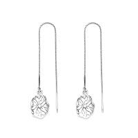 Boucle d'oreille goutte argent sterling, Argent sterling 925, Feuille de Lotus, Finition antique, bijoux de mode & pour femme Vendu par paire