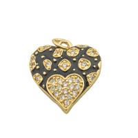 Cubic Zirconia Micro Pave Sterling Silver Pendant, 925 Sterling Silver, Heart, gold color plated, DIY & micro pave cubic zirconia Approx 0.3mm 