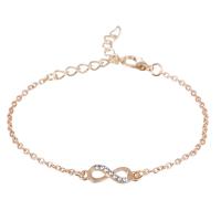 Zinc Alloy Rhinestone Bracelets, with 1.96inch extender chain, Infinity, fashion jewelry & Unisex & with rhinestone Approx 5.5 Inch 