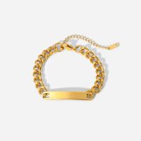 Stainless Steel Chain Bracelets, 304 Stainless Steel, with 2.36inch extender chain, Vacuum Ion Plating, fashion jewelry & Unisex, golden, 7.9mm Approx 9.25 Inch 