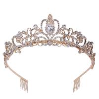 Bridal Tiaras, Zinc Alloy, with Crystal, fashion jewelry & for woman & with rhinestone Inner Approx 150mm 