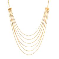 Collier de mode Multi couche, Acier inoxydable 304, avec 5.5cm chaînes de rallonge, Placage, bijoux de mode & multicouche, Or, Vendu par PC