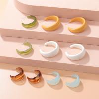 Resin Zinc Alloy Earring, with Resin, silver color plated, fashion jewelry & for woman 