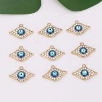 Zinc Alloy Evil Eye Pendant, plated, DIY & with rhinestone 