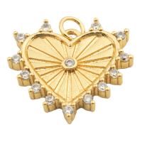 Colgante de Micro Pavé de Zirconía Cúbica, metal, Corazón, chapado en color dorado, Joyería & Bricolaje & micro arcilla de zirconia cúbica & para mujer, dorado, 19x21x3mm, agujero:aproximado 3mm, Vendido por UD