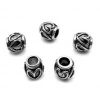 Stainless Steel Large Hole Beads, 304 Stainless Steel, barrel, polished, vintage & DIY, original color 