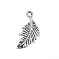 Zinc Alloy Leaf Pendants, antique silver color plated, vintage & DIY Approx 