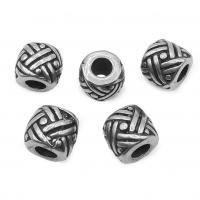 Stainless Steel Large Hole Beads, 304 Stainless Steel, barrel, vintage & DIY & machine polishing & blacken, original color 