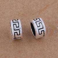 Zinc Alloy Large Hole Beads, Column, antique silver color plated, vintage & DIY Approx 