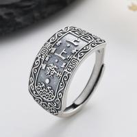 Bague en argent , Argent sterling 925, Finition antique, bijoux de mode & unisexe, 11mm, Vendu par PC