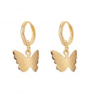 Zinc Alloy Drop Earring, Butterfly, gold color plated, fashion jewelry & for woman, golden 