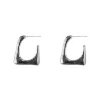 Brass Stud Earring, Copper Alloy, silver color plated, fashion jewelry & for woman 