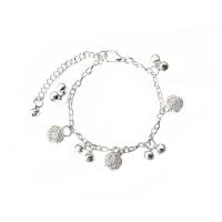 Moda pulseras de la aleación de Zinc, con 5cm extender cadena, chapado en color de plata, Joyería & para mujer, plateado, longitud:18 cm, Vendido por UD