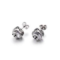 Stainless Steel Rhinestone Stud Earring, 304 Stainless Steel, polished, fashion jewelry & Unisex & with rhinestone 10mm 