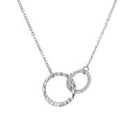 Edelstahl Schmuck Halskette, 316 L Edelstahl, mit Verlängerungskettchen von 8cm, Kreisring, Vakuum-Ionen-Beschichtung, Modeschmuck & für Frau, keine, 10mm,13mm, Länge:ca. 42 cm, verkauft von PC