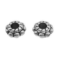 Perles intercalaires en alliage de zinc, Rond, Plaqué de couleur d'argent, Vintage & DIY, 6mm, Vendu par PC