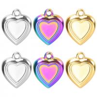 Stainless Steel Heart Pendants, 304 Stainless Steel, Vacuum Ion Plating, DIY 