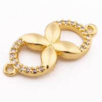 Cubic Zirconia Micro Pave Brass Connector, high quality gold color plated, DIY & micro pave cubic zirconia Approx 1mm 