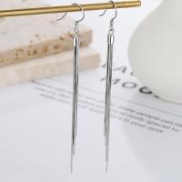 Sterling Silver Drop Earring, 925 Sterling Silver, plated, fashion jewelry & for woman 75mm 