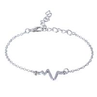 Moda pulseras de la aleación de Zinc, con 1.97inch extender cadena, Electrocardiográficos, chapado, Joyería & unisexo, más colores para la opción, longitud:aproximado 5.51 Inch, Vendido por UD