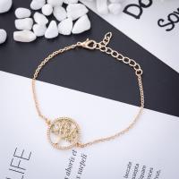 Zinc Alloy Rhinestone Bracelets, with 1.97inch extender chain, Tree, plated, fashion jewelry & Unisex & with rhinestone Approx 7.09 Inch 