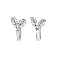 Brass Stud Earring, Leaf, plated, fashion jewelry & for woman 13mm 